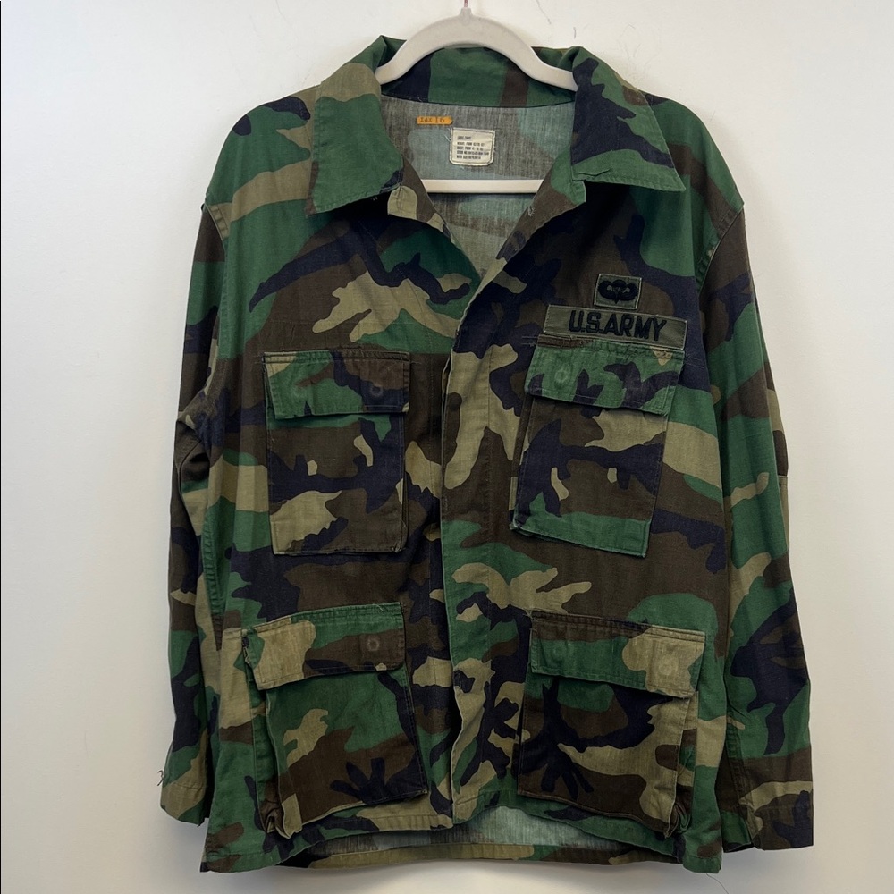 US Army Men's Camouflage Military Button Down Shirt Size Large